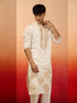 Men's Chiku Multi Embroidered Silk Kurta